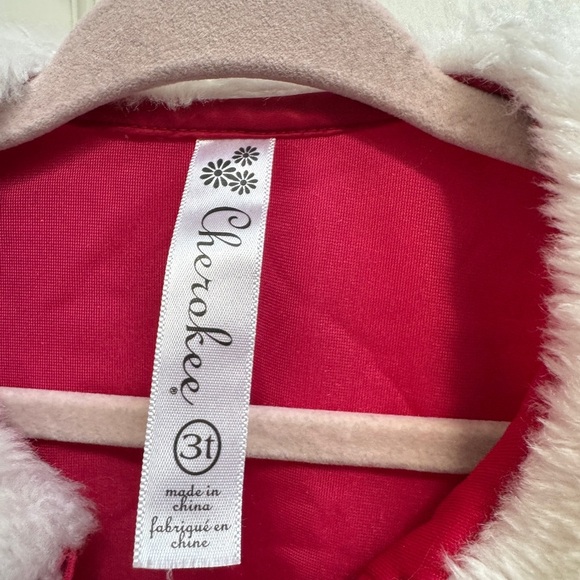 Cherokee 3T Girls Red Velvet Bolero w Faux Fur Collar Christmas Formal Sweater - Picture 5 of 6